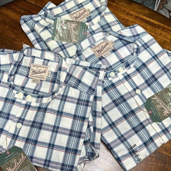 Woolrich authentic outdoor wear rugged long sleeve plaid round collar NWT shirt - Picture 6 of 11